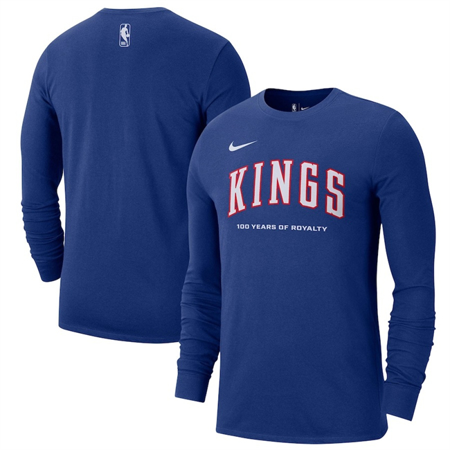 Men's Sacramento Kings Blue 2024/25 City Edition Essential Logo Long Sleeve T-Shirt